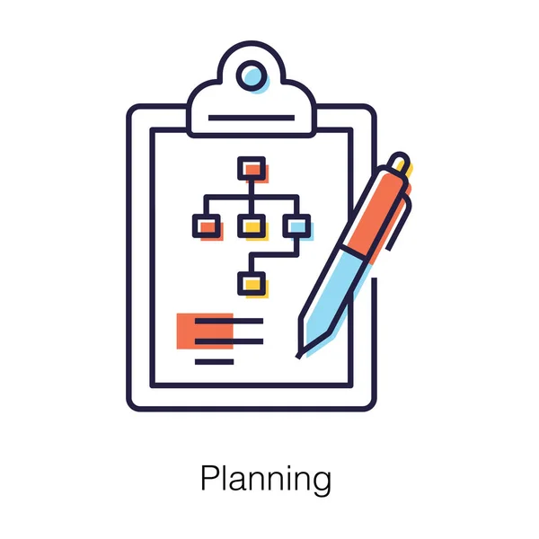 Planeamento Negócios Documento Escrito Formal Contendo Objetivos Negócios Ícone Design —  Vetores de Stock