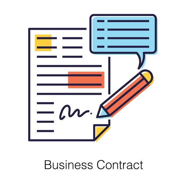 Legal Agreement Two Parties Known Business Contract Icon Flat Design — Stock Vector