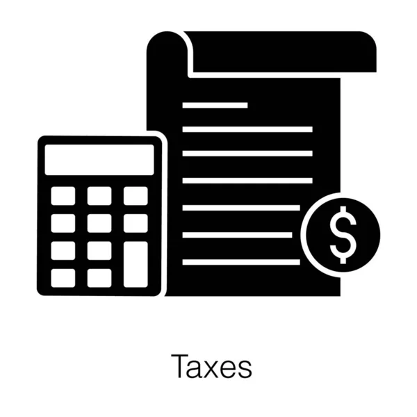 Uma Calculadora Com Conta Papel Que Descreve Vetor Cálculo Fiscal —  Vetores de Stock