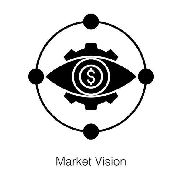 Dollar Eye Marketing Vision Ikone Glyphen Design Einfaches Symbol Für — Stockvektor