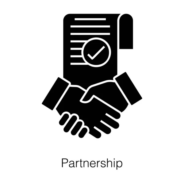 Two Hands Clasping Each Other Pleasant Manner Partnership Icon Filled — Stock Vector