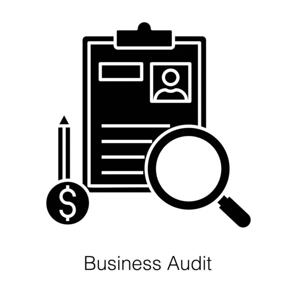 Business Audit Kontrola Ikony Firemní Účetní Závěrky Vyplněném Designu — Stockový vektor