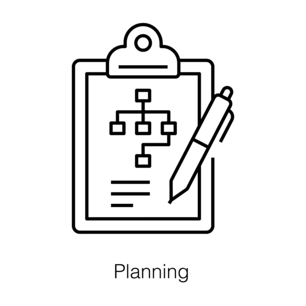 Business Planning Formal Written Document Containing Business Goals Line Design — Stock Vector