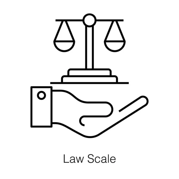 Ícone Escala Lei Ícone Símbolo Justiça Design Linha —  Vetores de Stock