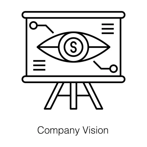 Konzeptionelle Ikone Der Vision Des Unternehmens Liniendesign — Stockvektor