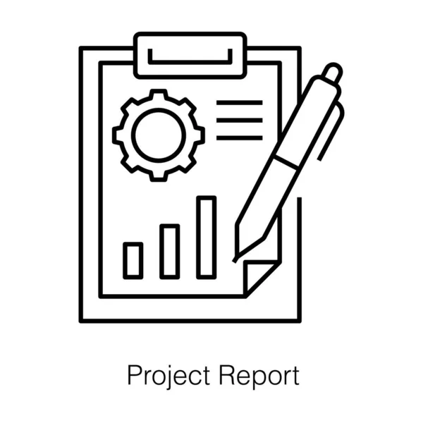 Project Rapport Icoon Audit Data Analytics Icoon Lijn Ontwerp — Stockvector