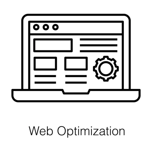 Icono Optimización Web Para Startups Iconos Línea Vectorial Adecuados Para — Vector de stock