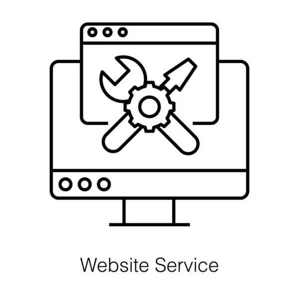 Serviços Web Site Página Web Com Engrenagem Chave Inglesa Ícone — Vetor de Stock