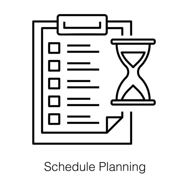 ラインスタイルの作業期限の概念 スケジュール計画アイコン — ストックベクタ