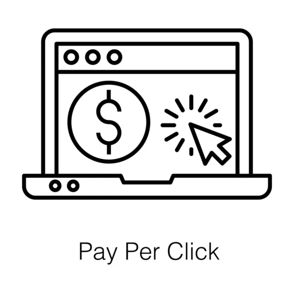 Internet Advertisement Cost Known Pay Click Vector — ストックベクタ