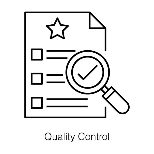 Relatório Estrelas Com Conceito Lupa Ícone Controle Qualidade Design Linha —  Vetores de Stock