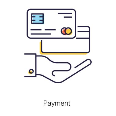 Düz vektörlü kart ödemesi simgesi