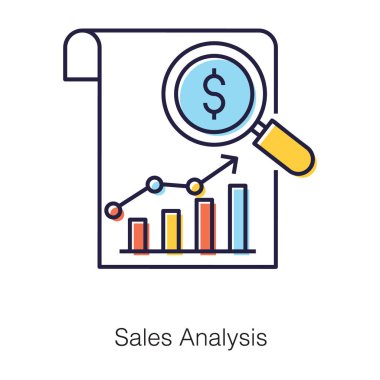 İşinizi izleyin, satış analizi düz vektör