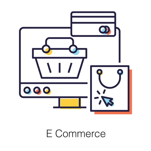 Online Shopping Website Ecommerce Flat Icon — Stock Vector