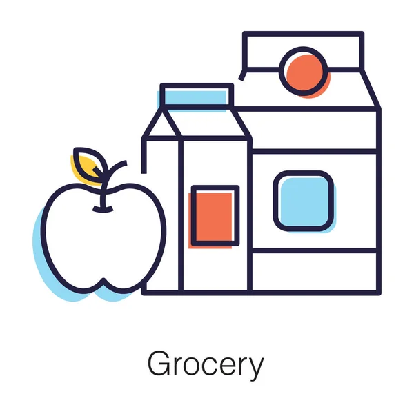 Leche Manzana Mostrando Una Dieta Saludable Haciendo Icono Alimentación — Vector de stock