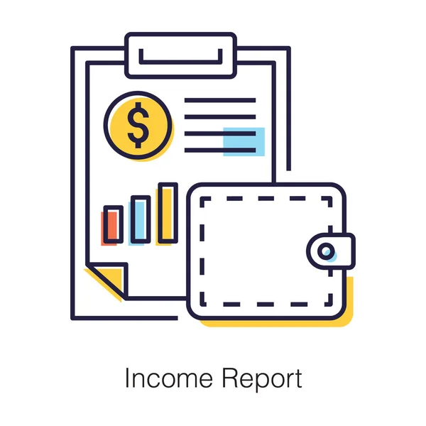 Finansiell Budgetering Inkomstrapport Platt Ikon — Stock vektor