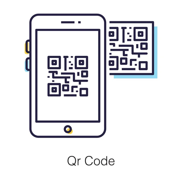 Barcode Auf Dem Mobilen Bildschirm Angezeigt Code Flaches Design Symbol — Stockvektor
