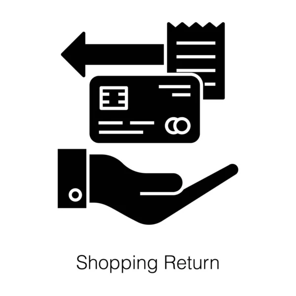 Icon Shopping Return Solid Design — Stockvector