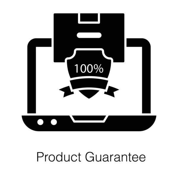 Product Guarantee Solid Icon Vector — Stock Vector