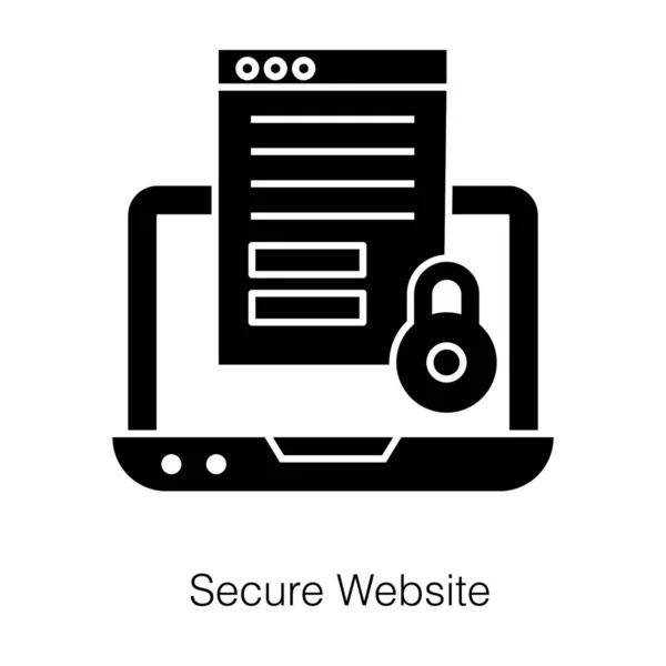 Bloquear Con Sitio Web Para Garantizar Privacidad Sitio Web Seguro — Vector de stock