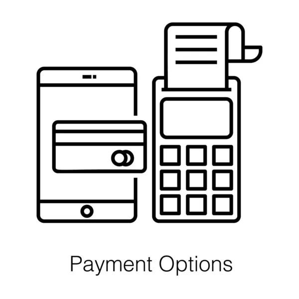 支払いオプションの概念を示すPosまたはデジタル取引 — ストックベクタ
