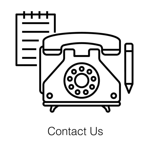 Kontaktieren Sie Uns Telefon Festnetz Symbol — Stockvektor