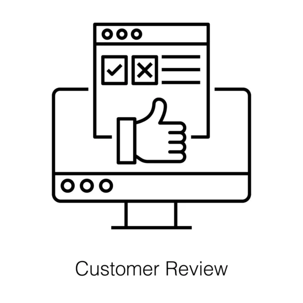 Online Feedback Customer Reviews Line Icon — Stock Vector