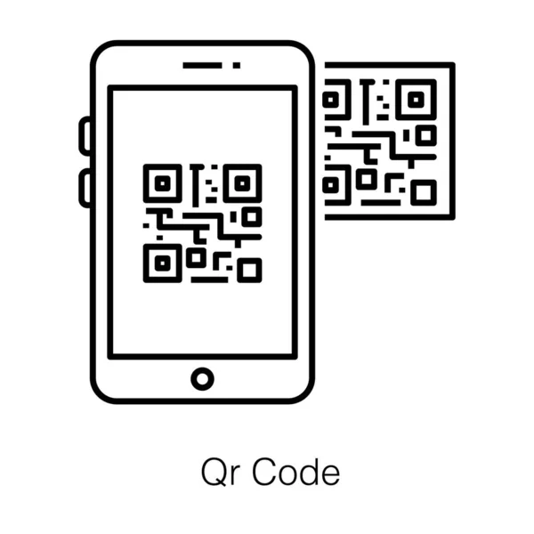 Barcode Auf Dem Mobilen Bildschirm Angezeigt Code Zeile Design Symbol — Stockvektor