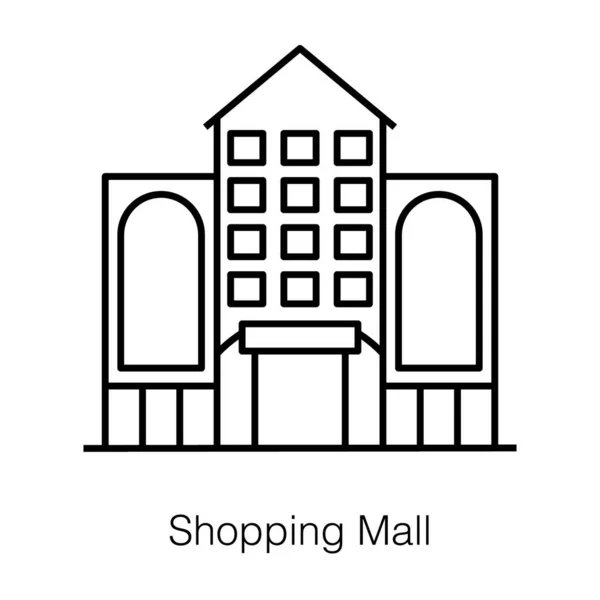 쇼핑몰 배경의 상업용 건축용 아이콘 — 스톡 벡터