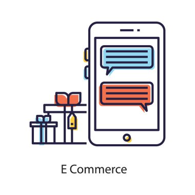 Cep telefonu hediye kutuları konsepti e ticaret simgesi.