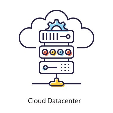 Bulut veri tabanı simgesiyle veri rafları