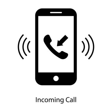 Telefon çalması, gelen aramaların kabartma vektör tasarımı.