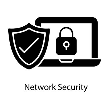 Bilgisayarın içinde asma kilit, izole edilmiş arkaplanda sistem güvenlik simgesi.