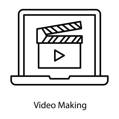 İzole edilmiş arkaplanda film yapımı ve video üretimi için bir aygıt, alkışlama tahtası vektörü 