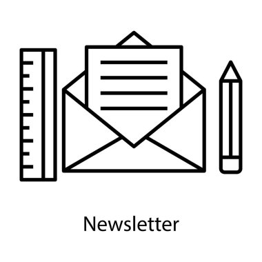 İzole edilmiş arkaplanda haber bülteni tasarımı simgesi.