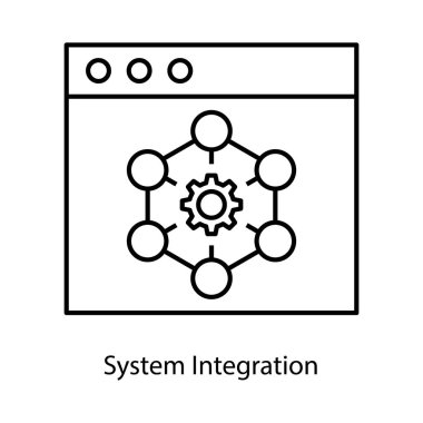 Düğümlü dişli, sistem entegrasyon çizgisi simgesi.