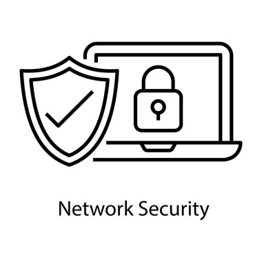 Bilgisayarın içinde asma kilit, izole edilmiş arkaplanda sistem güvenlik simgesi.