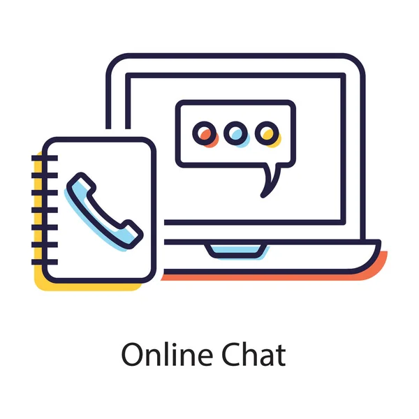 Chatbot Binnen Laptop Concept Van Online Chat Icoon — Stockvector