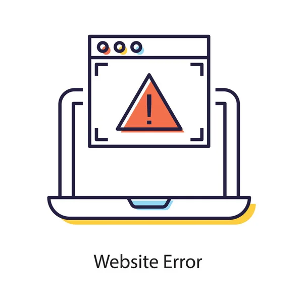 Página Web Bloqueada Icono Plano Error Del Sitio Web Sitio — Vector de stock