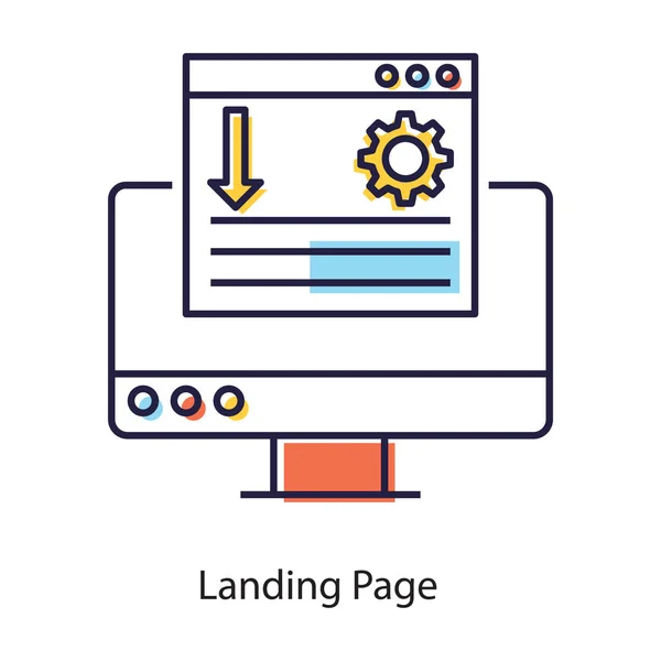 Página Interfaz Web Icono Landing Page Diseño Plano — Vector de stock