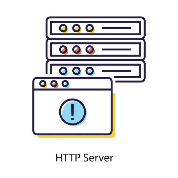 Http Server Symbol Flachem Design Auf Isoliertem Hintergrund — Stockvektor