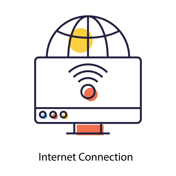 Wifi Signale Monitor Symbol Für Internetverbindung — Stockvektor