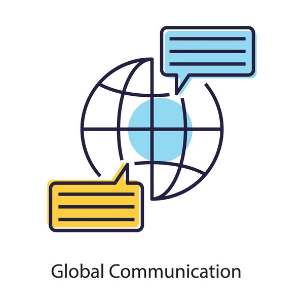 Chatbot Con Globo Concetto Comunicazione Globale — Vettoriale Stock