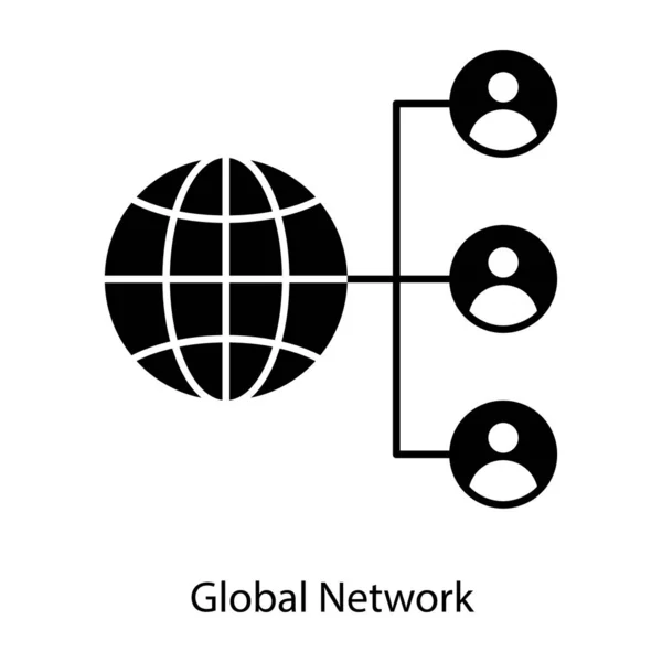 Symbol Des Globalen Netzwerks Globus Mit Avataren Verbunden — Stockvektor