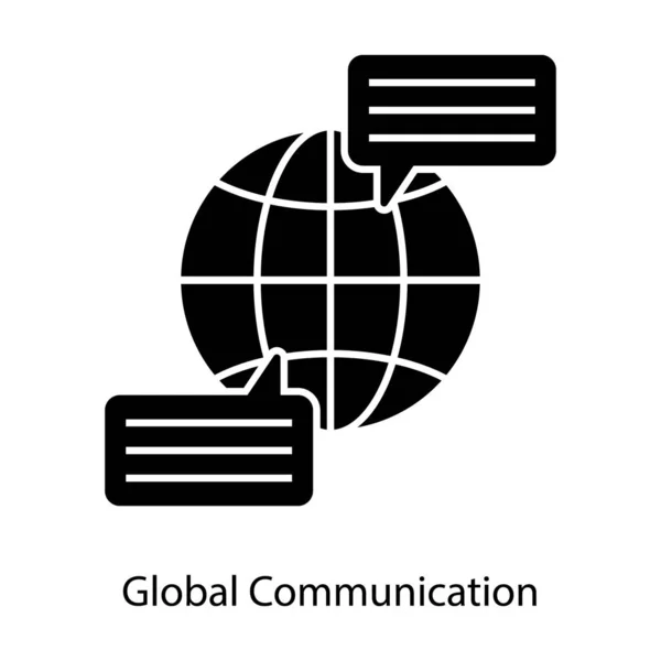 Chatbot Con Globo Concetto Comunicazione Globale — Vettoriale Stock