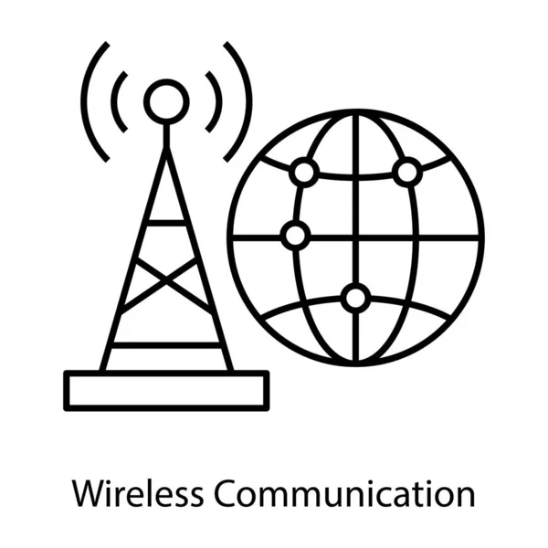 Πύργος Σήματος Σφαίρα Εικονίδιο Ασύρματης Επικοινωνίας — Διανυσματικό Αρχείο