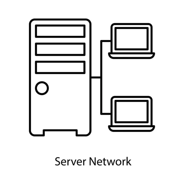 Datenserver Netzwerkvektor Liniendesign — Stockvektor