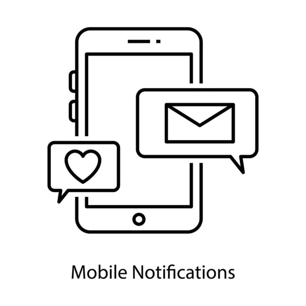 Sobres Con Smartphone Icono Notificación Móvil — Vector de stock