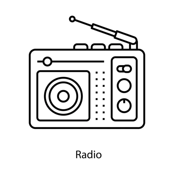 Design Ícone Rádio Linha Fundo Isolado —  Vetores de Stock