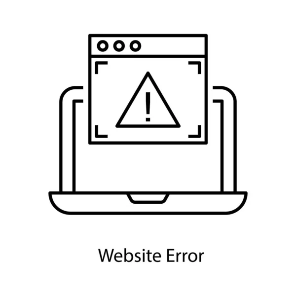 Blocked Webpage Line Icon Website Error Wrong Website — Stock Vector